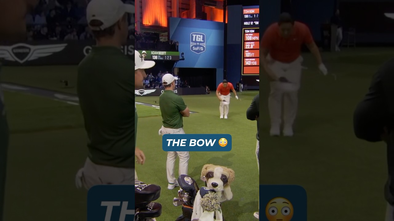 Tom Kim puts it to 2 feet and lets Boston know 🥶#tgl #golf