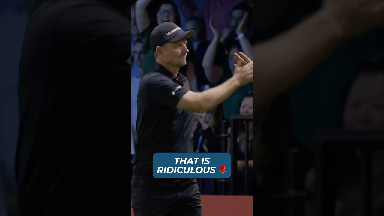 Justin Rose chips in from 35 feet 🤯 #golf #tgl #finals