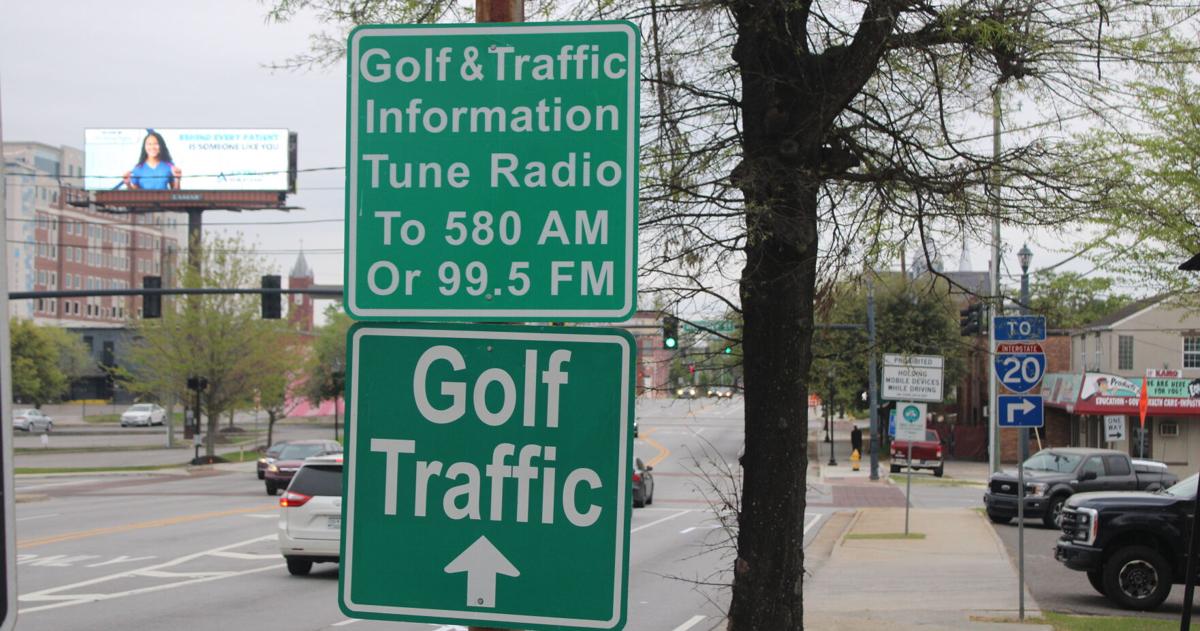 Golf signage for Masters Tournament now up to guide drivers Golf signage for Masters Tournament now up to guide drivers