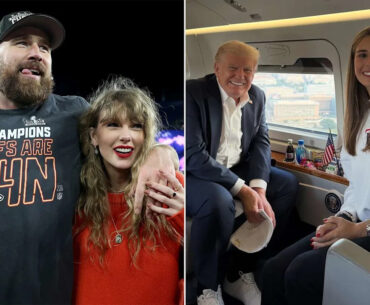 Travis Kelce seen chatting with Donald Trump's granddaughter after president trashed Taylor Swift
