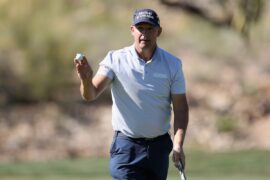 Two eagles lift vintage Harrington into share of lead