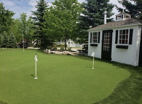 A backyard green is every golfer's dream.