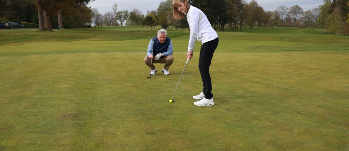 My Opponent In A Match Crouched Behind The Line Of My Putt