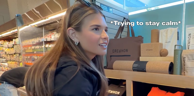 Kai Trump with "trying to stay calm" caption net to her.