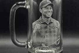 Just finished engraving this Tiger Woods mug… crazy timing with everything going on