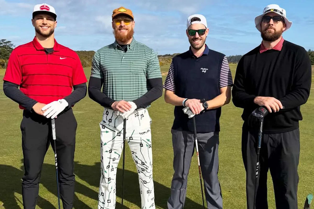 Travis Kelce Goes on Boys Golfing Trip After He and Taylor Swift Make Their Award Show Debut