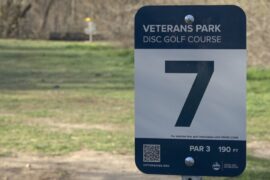Checking out the new disc golf course at Veterans Memorial Park in Boise