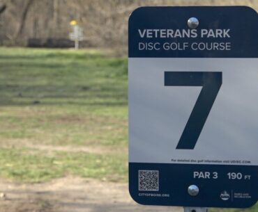 Checking out the new disc golf course at Veterans Memorial Park in Boise