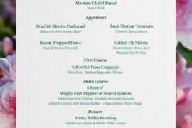 Rory McIlroy’s Masters Champion’s Dinner Menu