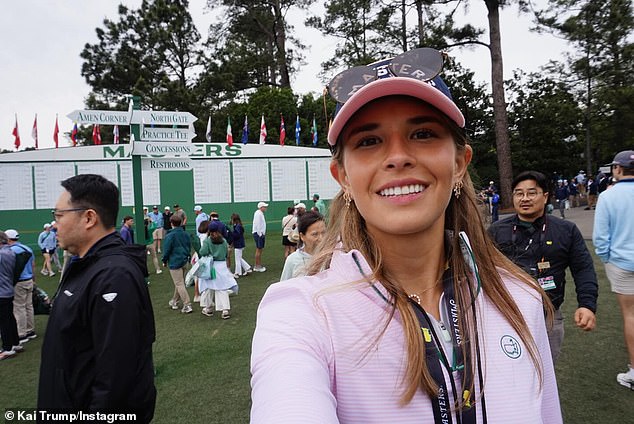 Kai Trump was seen with one of the brains behind Netflix's Full Swing while at the Masters