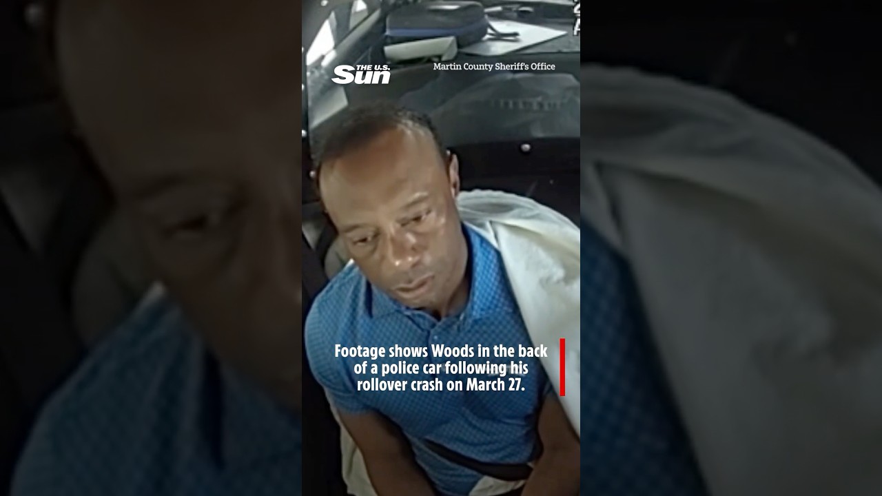 Shock footage shows Tiger Woods hiccuping and yawning after crash