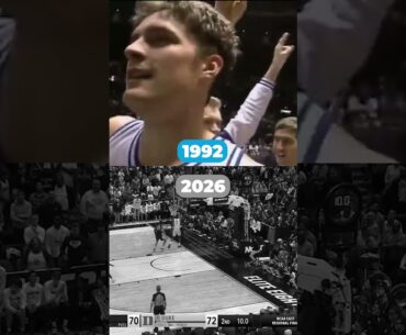 The greatest basketball shots EVER: Laettner in '92 and Mullins' in 2026 😱 #shorts