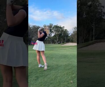Amazing Golf Swing you need to see | Golf Girl awesome swing | Golf shorts | Antonia Harley