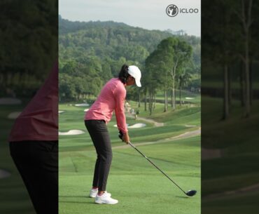 So, it was okay to take the club head back and then bring it down forward?  She is Aditi Ashok.