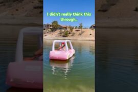 Oops #cartgirl #golfgirls #golf #barbie #golfer #golfcart #golfcourse #golflife #pond #boat #swim