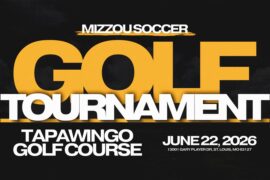 Mizzou soccer player holds the ball prior to a throw in.