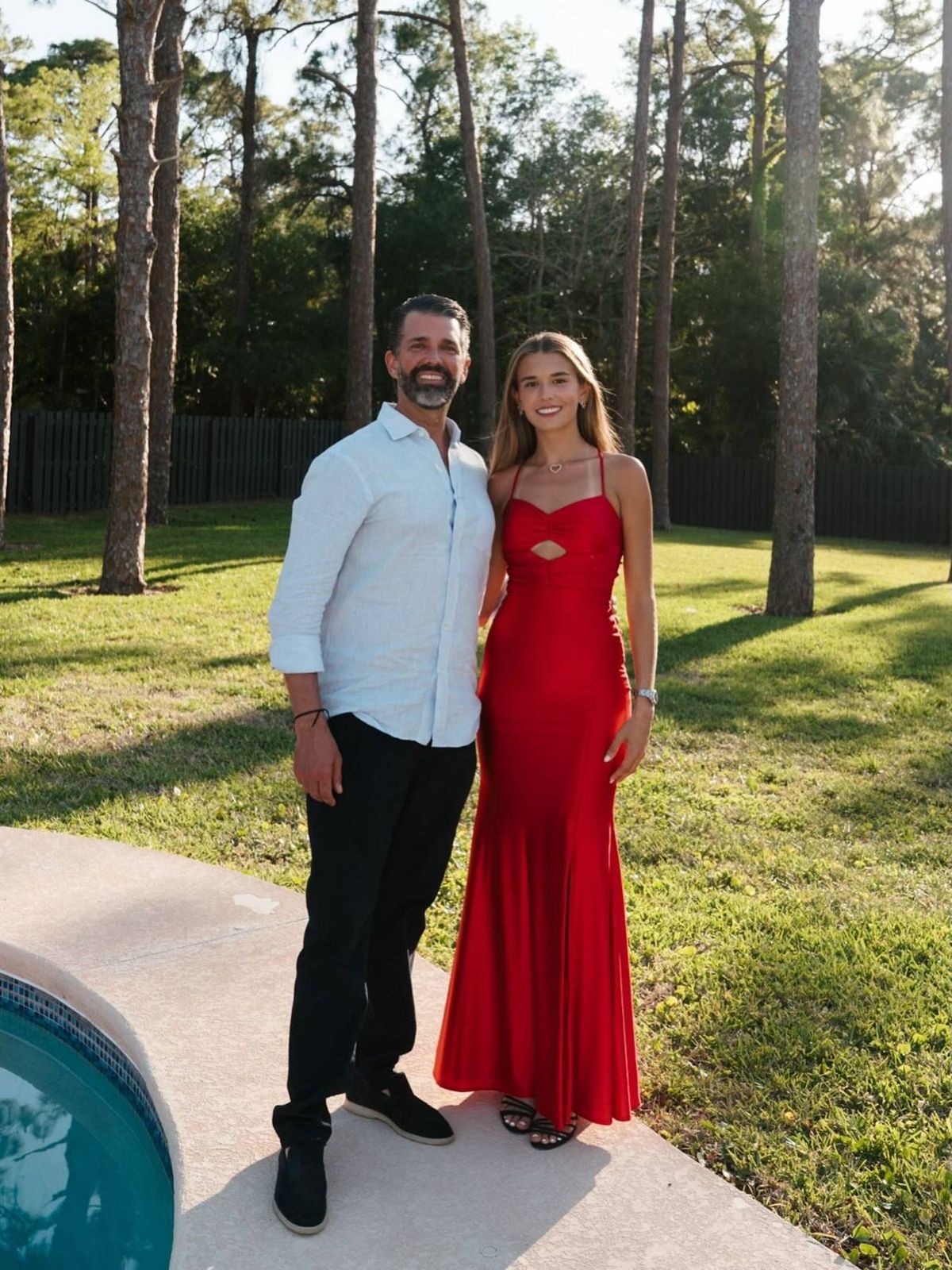 Kai Trump posed with her father, Donald Jr., ahead of her 'last prom'