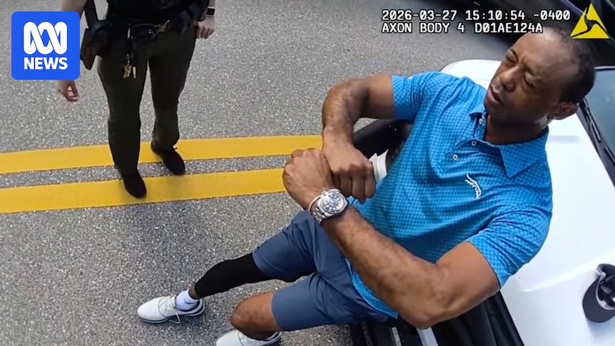 Police body cam footage shows Tiger Woods stunned over DUI arrest following Florida car crash