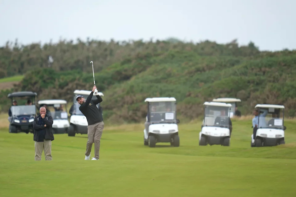 Vice President JD Vance played a round of golf at the Trump Turnberry Ailsa Golf Course in August while on vacation with his family. / Peter Summers / Getty Images
