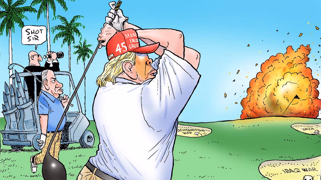Kids News: Trump directs missiles from golf resort in Knight toon