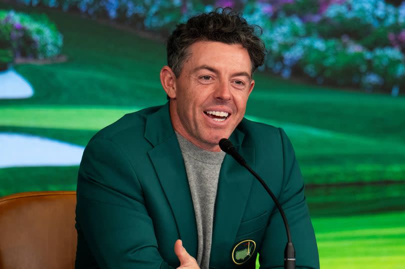 Rory McIlroy speaks to the media at Augusta National