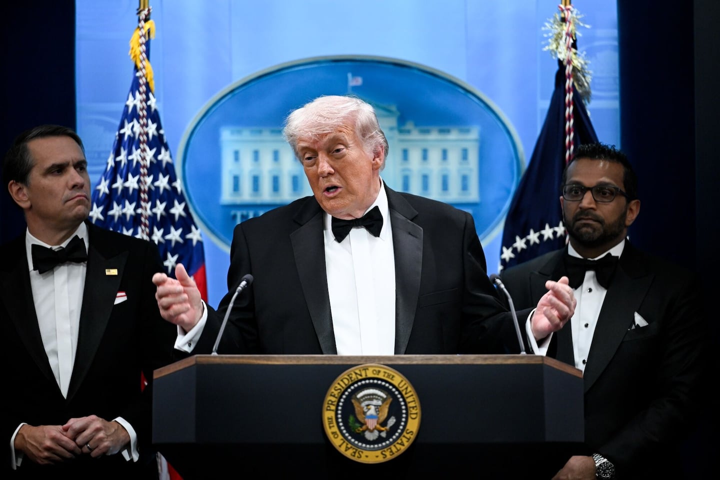 Donald Trump during a news conference on April 25.
