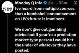 Wonder what’s up with LIV? Place your bets!