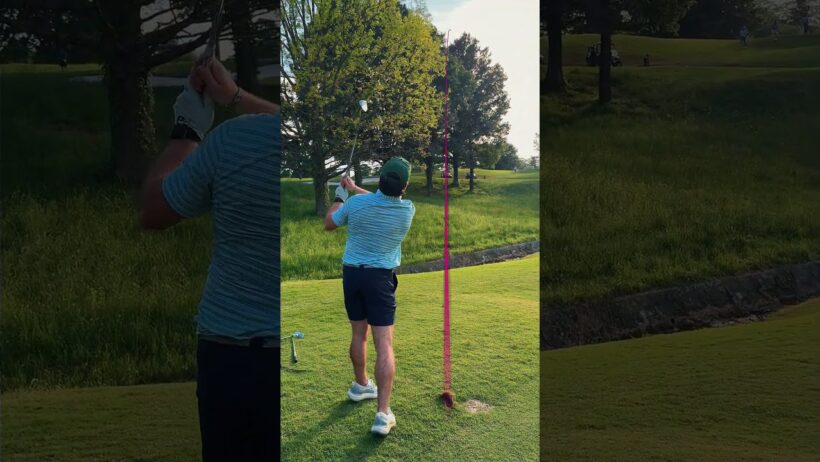 1 hole match using a strangers clubs, rematch 👀 #jakedezgolf #golf #golfcourse #1v1 #golfswing