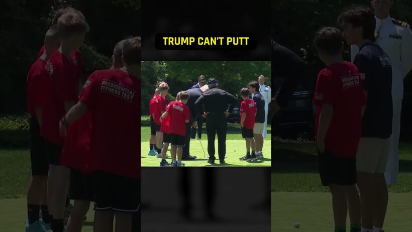 Golfer extraordinaire Donald Trump misses 3 putts in a row