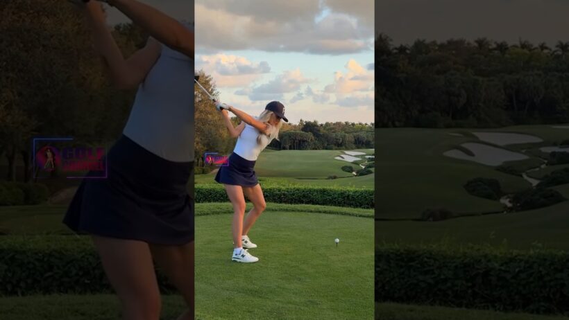 Amazing Golf Swing you need to see | Golf Girl awesome swing | Golf shorts | Emelie Sveed