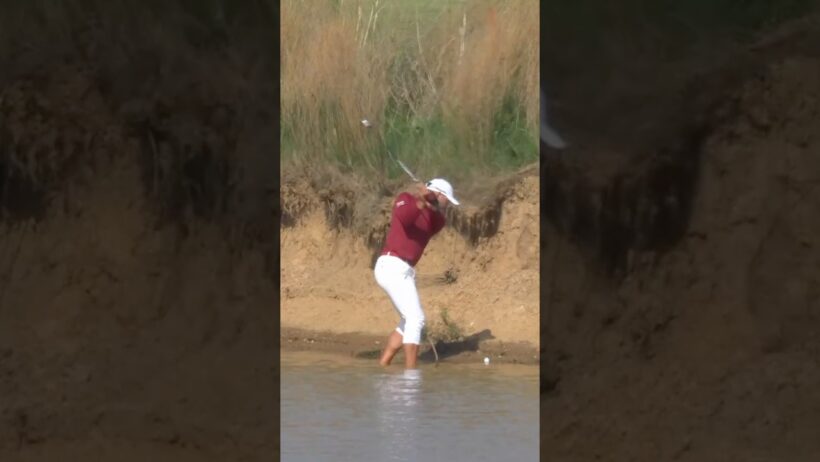 Sergio Garcia Plays Out of the Water! 💦 #livgolfvirginia