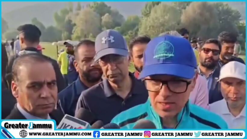 CM OmarAbdullah inaugurates a golf tournament at the Royal Springs Golf Course in Srinagar.