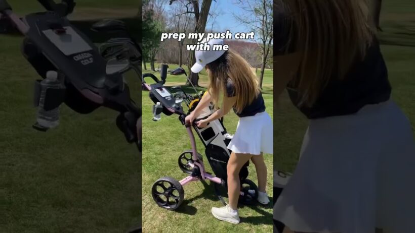 The pink T2Lite Push Cart is officially our new personality trait💅💅 #golf #golfgirls #pink