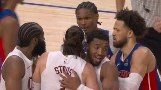 Max Strus has words for Ausar Thompson after foul and get separated in Game 7