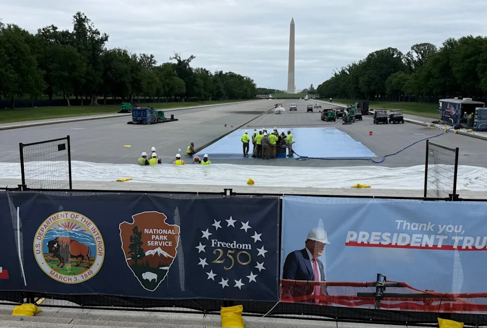 The general manager of President Donald Trump’s New Jersey golf club is helping with the renovations for the Lincoln Memorial reflecting pool (AFP via Getty Images)