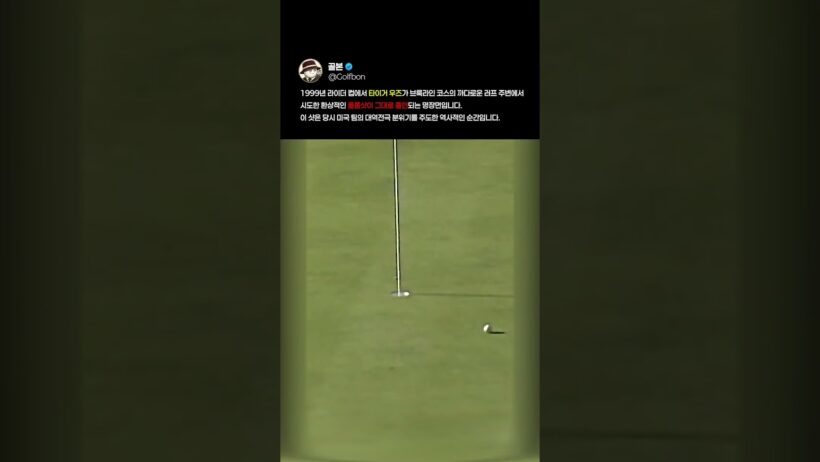 1999 라이더 컵을 뒤집은 타이거 우즈의 기적 같은 칩인 #TigerWoods #Brookline #RyderCup #FlopShot #GolfHistory