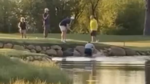 ‘He’s gonna drown him!’: Wild golf fight spills into water hazard as one golfer appears to hold another underwater | Golf News and Tour Information