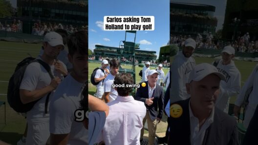Alcaraz wants more golf with Tom Holland ⛳️ #shorts #tennis #wimbledon #tomholland #Alcaraz