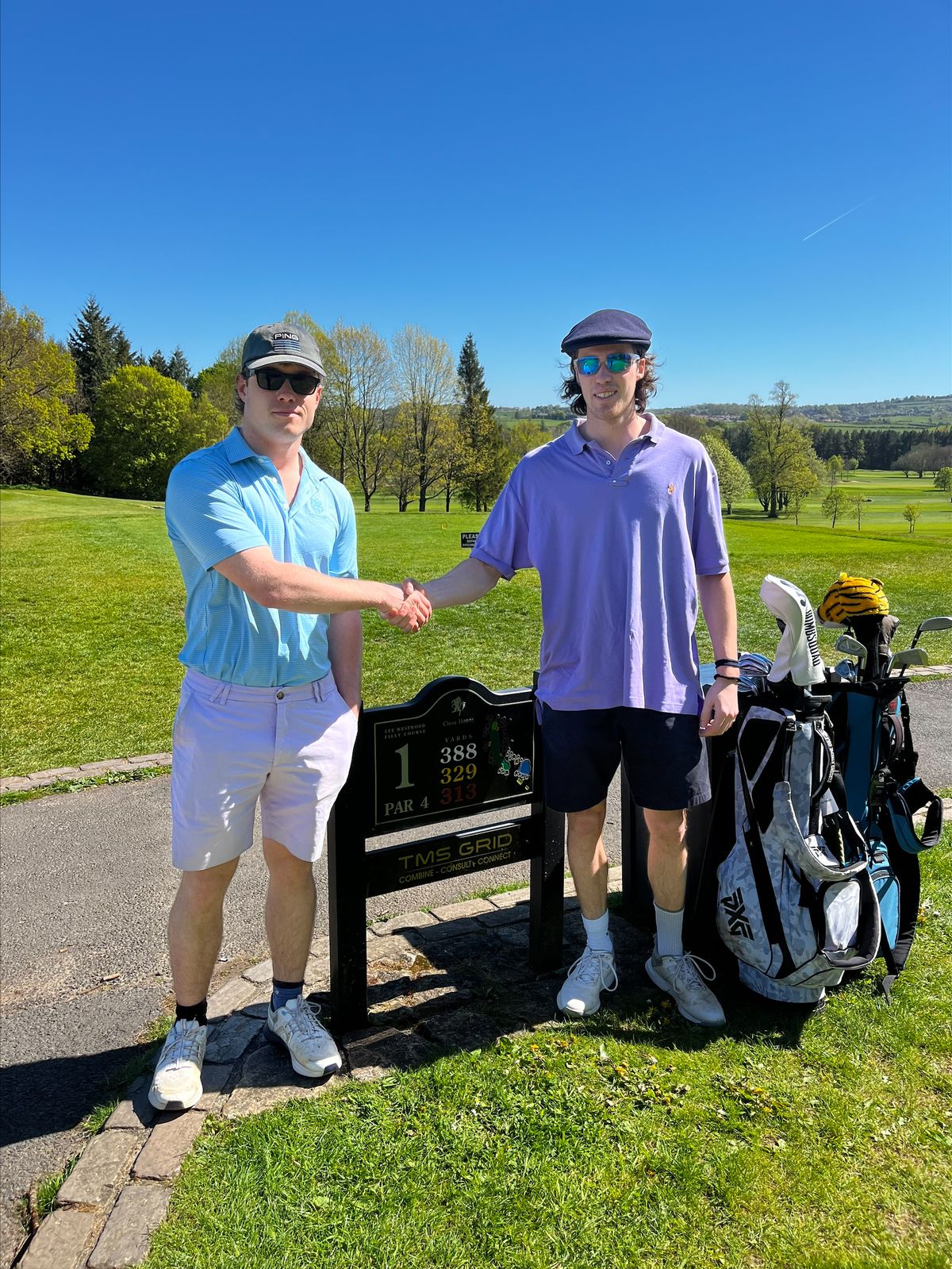 Golfing uni mates Harry James and Raff Forsythe