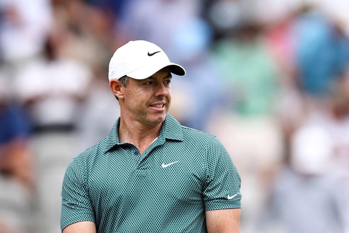 Rory McIlroy looks on