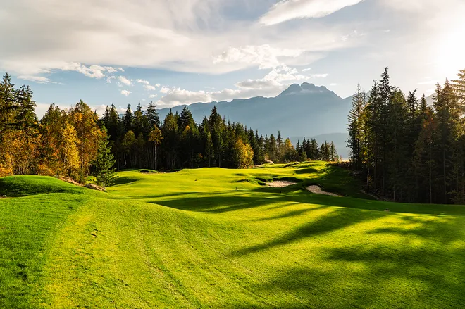 The golf course (shown while growing in) at Cabot Revelstoke was designed by Rod Whitman and is slated to open for limited preview play in the fall of 2026.