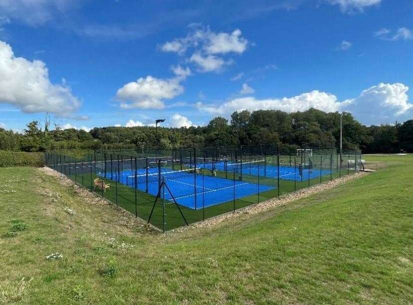 Outdoor padel courts at Hamptworth Golf and Country Club
