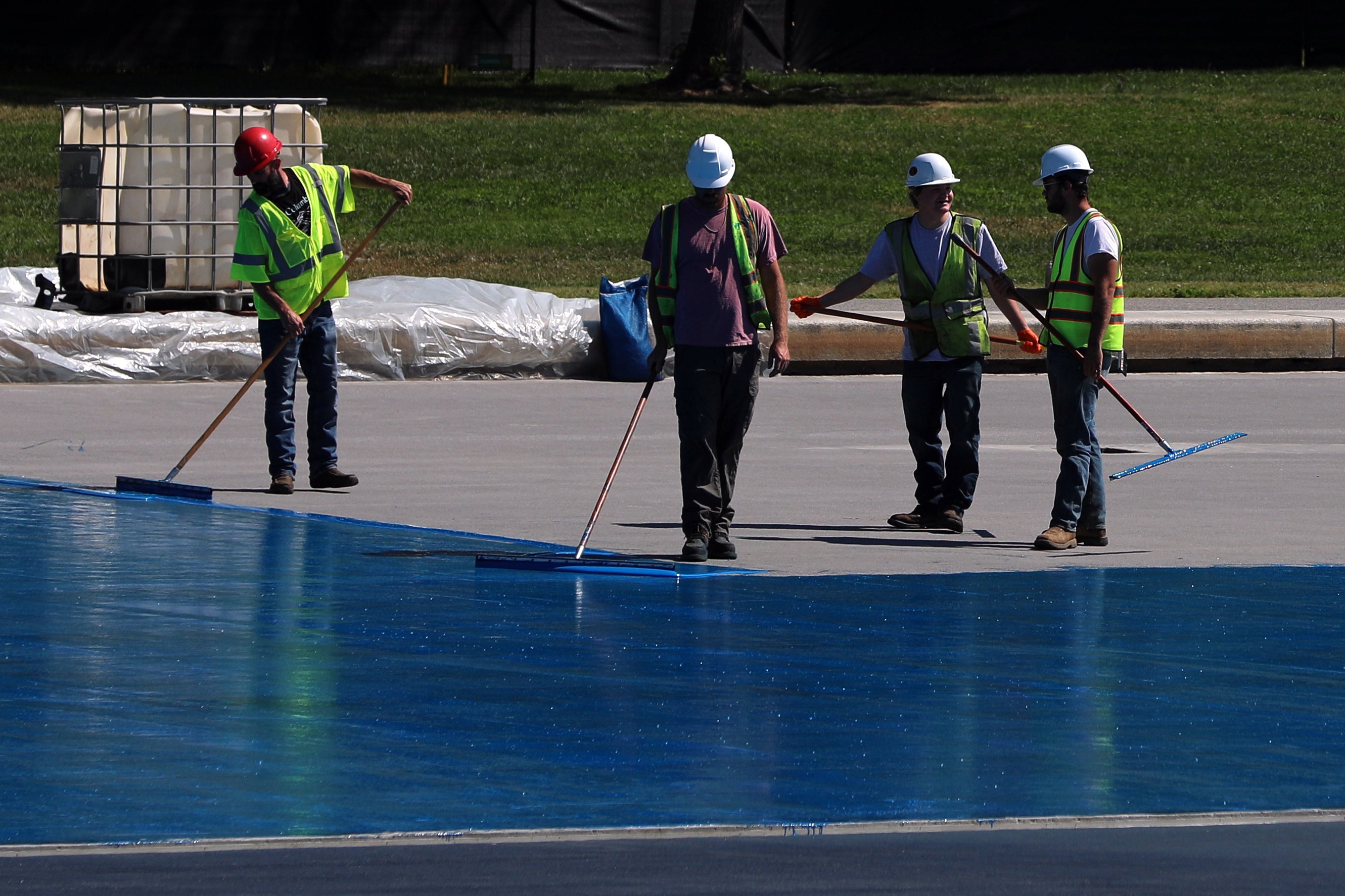 Donald Trump’s renovation project that includes repainting the Lincoln Memorial Reflecting Pool has ballooned to more than $13 million, all awarded to a Virginia-based company, records show