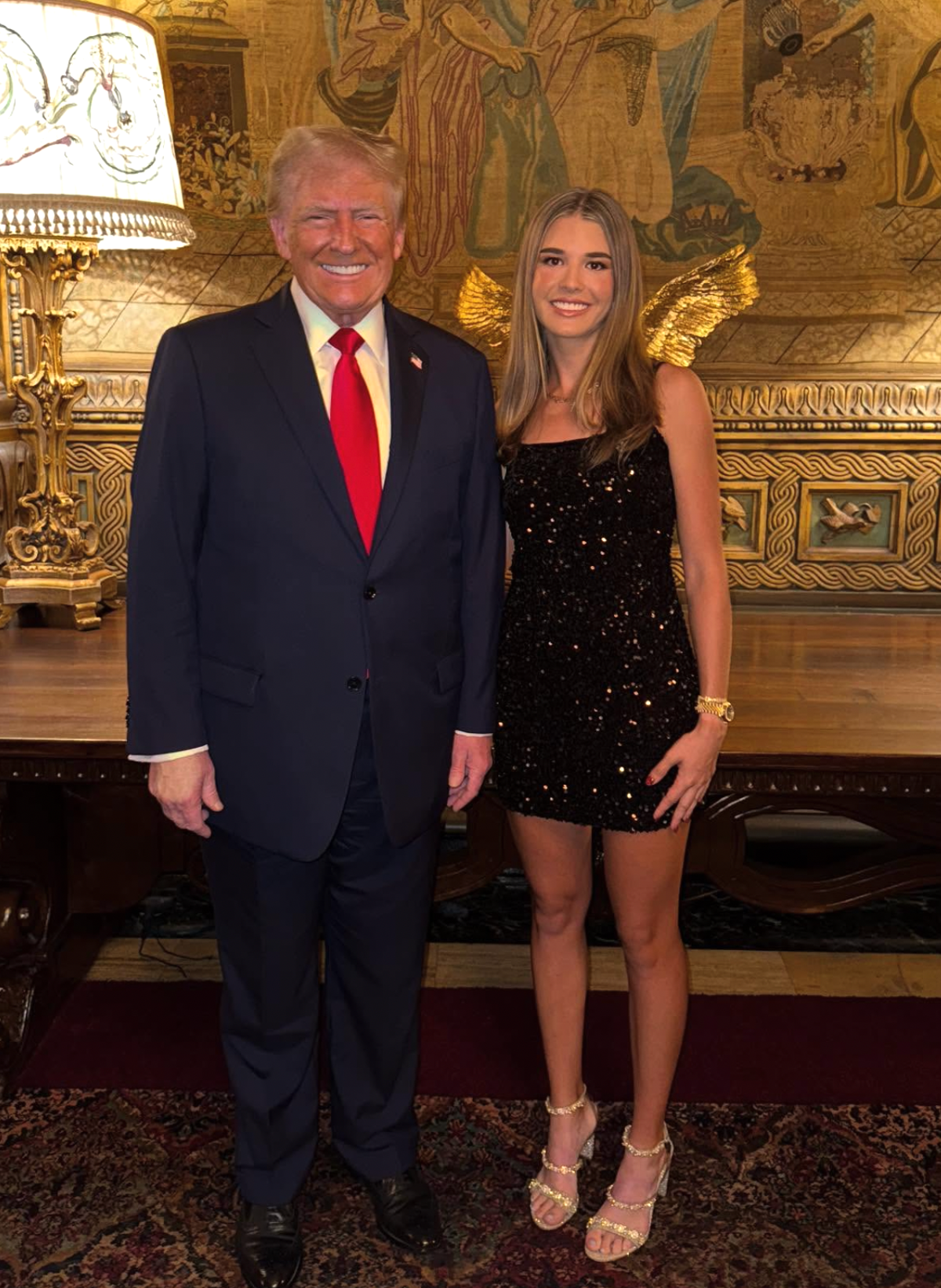 President Donald Trump and his granddaughter Kai Trump pictured at the White House on Election Night in November 2024 (Kai Trump/Instagram)