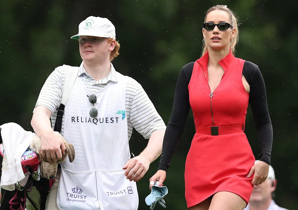 Paige Spiranac in action during the Pro Am event prior to the Truist Championship 2026.