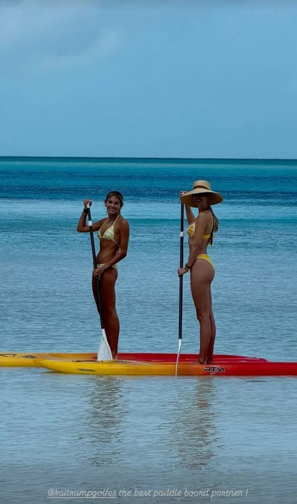 Ivanka and Kai Trump go paddle-boarding. / @ivankatrump / Instagram