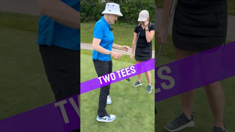 Golf Ball Contact Two Tees Drill with Diane Whitman PGA/LPGA #swingtips #bettergolf #golftips