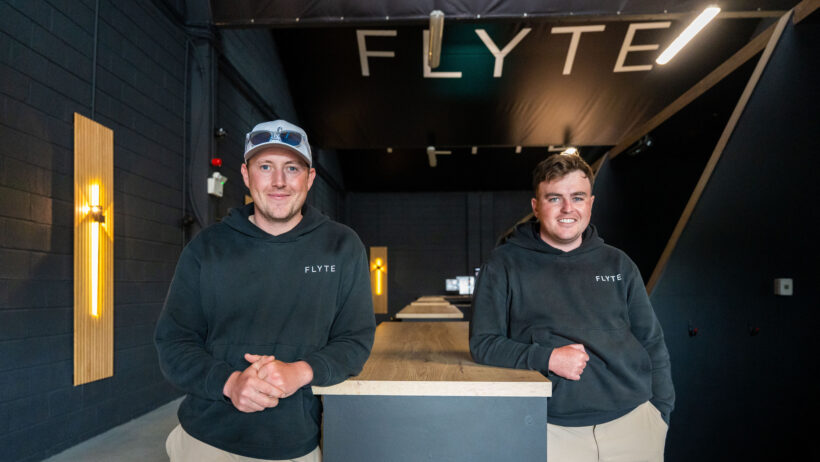 Ben Quigley and Rob O’Callaghan are co-owners and founders of Flyte Golf — Cork’s first-ever indoor golf simulator — at Marina Commercial Park. Picture: Noel Sweeney