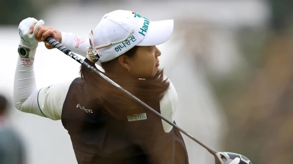 Minjee Lee hits her tee shot from the fourteenth tee during the first round of the U.S. Women's Open at Riviera Country Club. Jun 4, 2026; Pacific Palisades, California. Credit: Kiyoshi Mio-Imagn ImagesCredit&colon; Kiyoshi Mio-Imagn Images