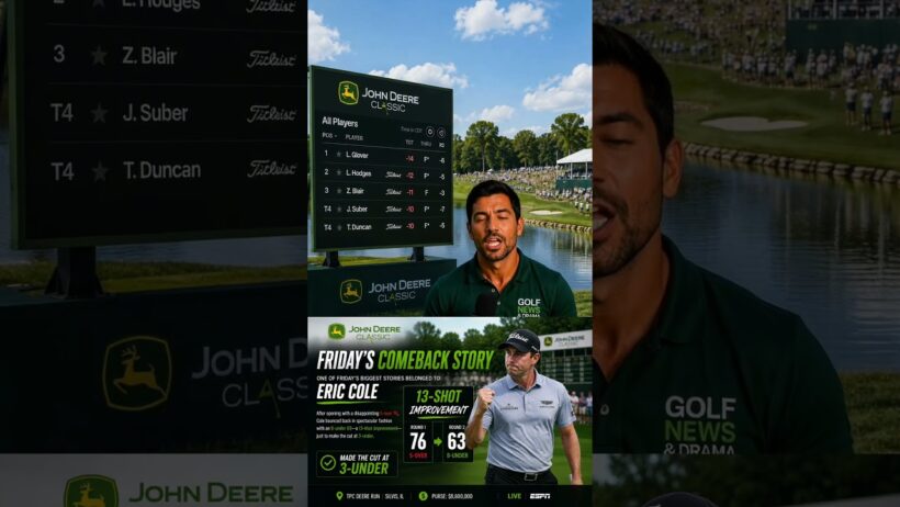 🚨 Lucas Glover Takes Control! | John Deere Classic Round 2 Recap #golfnews #golfnetwork #golfswing